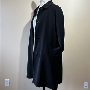 Flared Trench Coat, Buttoned, Black (size 8)